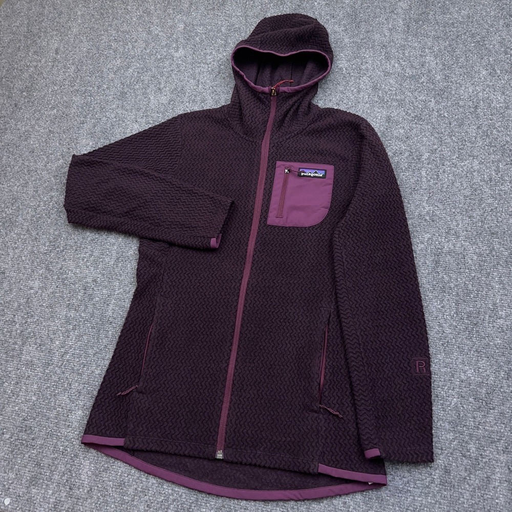 Patagonia R1 Air Full-Zip Hoody Women's XS Obsidian Plum Zigzag Fleece 40260